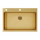 Кухонная мойка Paulmark Kroner-Pro 75 (750*510) Брашированное золото BG