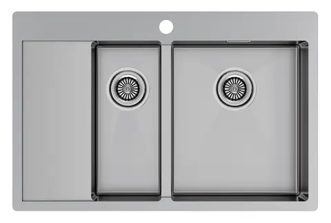Кухонная мойка Paulmark Kroner 78/2SF R (780*510) Брашированная сталь BS