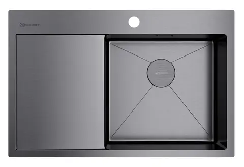 Кухонная мойка Omoikiri Akisame 78-GM-R (4973100) вороненая сталь